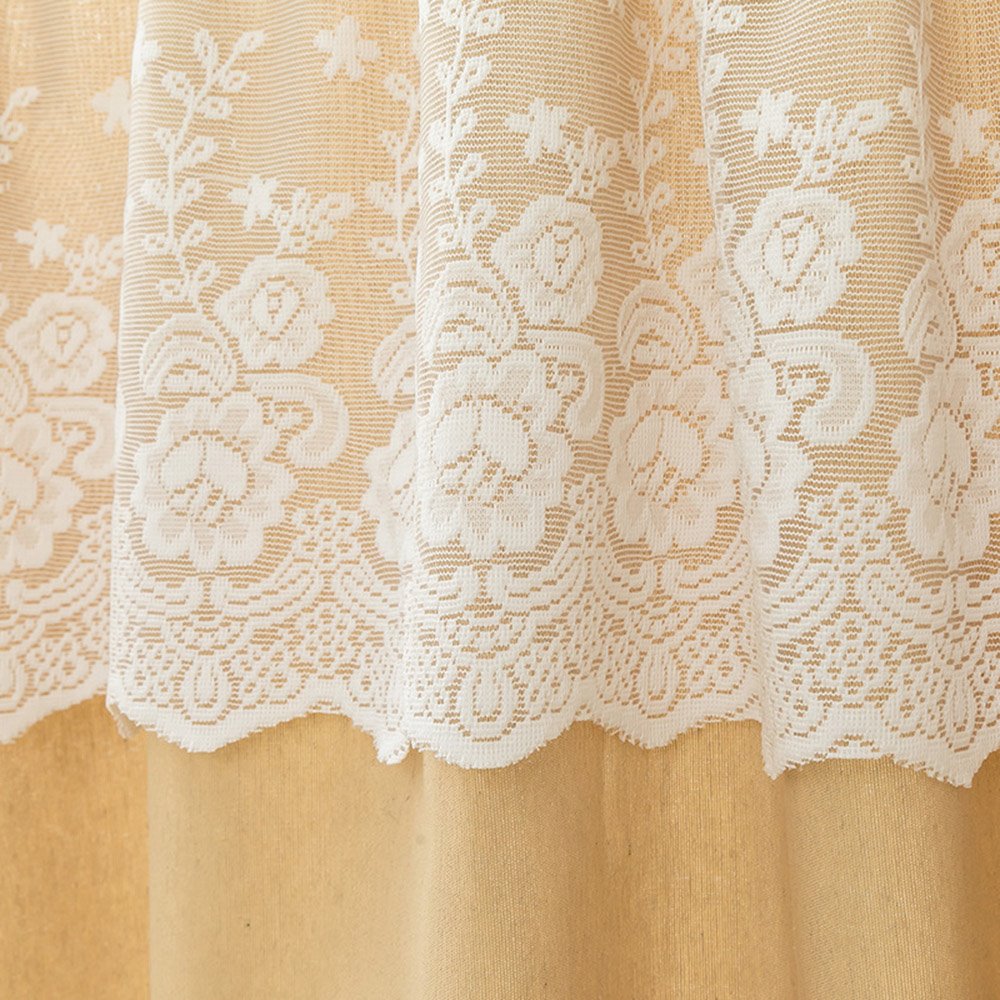 Korean Romantic Lace Floral Window Valance 1 Pc Short Polyester Valance for Kitchens Bathrooms Basements & More