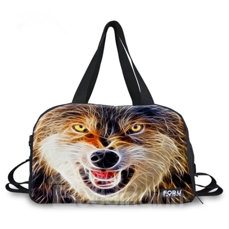 Modest Snow Wolf Pattern 3D Painted Travel Bag