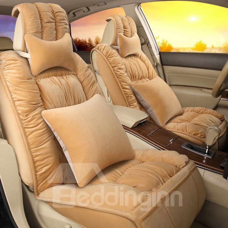 One Front Car Seat Cover Driver and Passanger Seats Protections Winter Warm Seat Cover Universal Fit Accessories for Auto Truck Van SUV