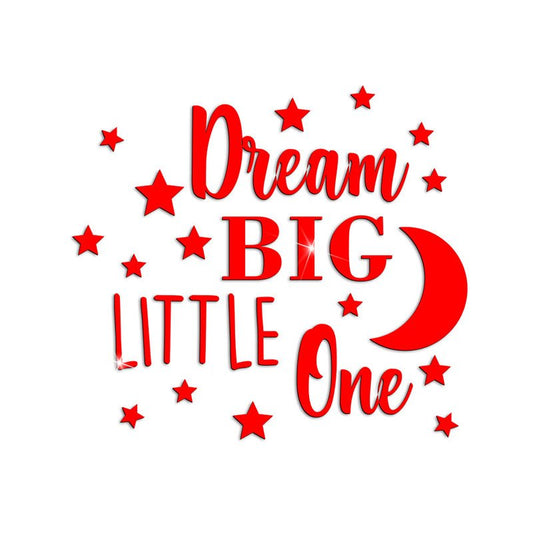 Dream Big The Alphabet 3D-Wandaufkleber, abnehmbare, selbstklebende Acryl-Aufkleber, DIY-Wanddekorationen