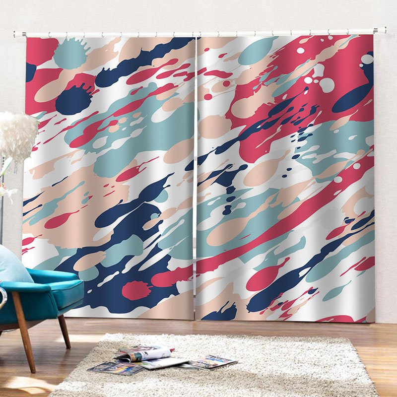 Room Darkening 3D Colored Drawing Print Curtains 2 Panel Set 200 ©O Polyester Silky Satin Polyester Blend Provides an Elegant Look and Silky Soft Touch Good Shading Effect and Anti-ultraviolet Radiation