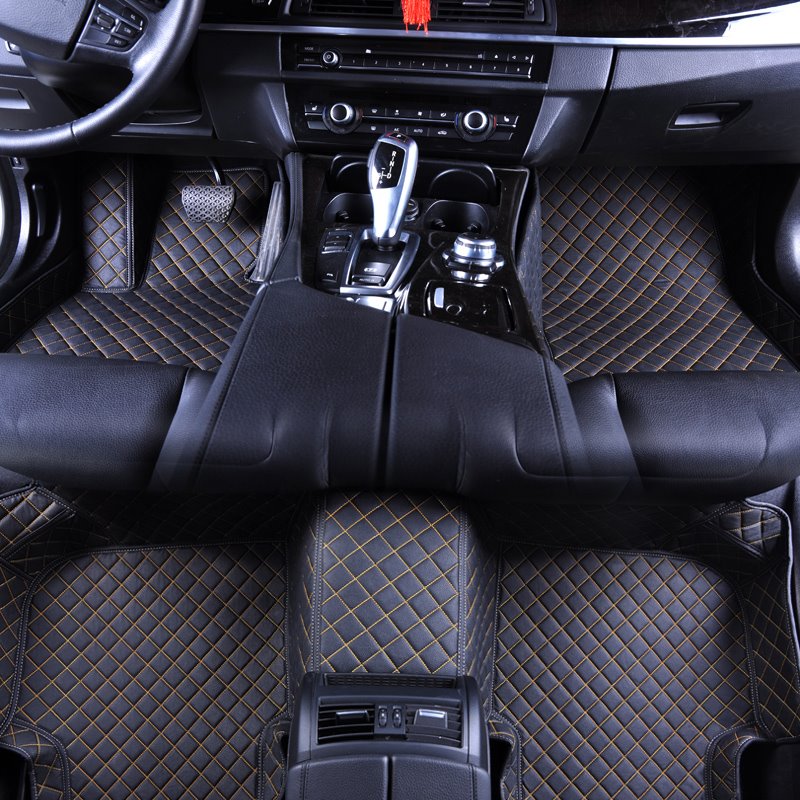 Exquisitas alfombrillas impermeables y duraderas para el suelo del coche, diseño de línea de rejilla, ajuste personalizado 