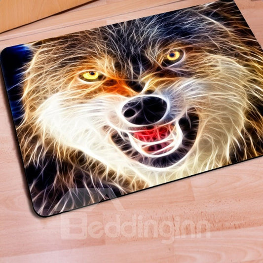 Robuste, rechteckige, rutschfeste Fußmatte mit Wolfsmotiv für den Außenbereich und den Eingangsbereich