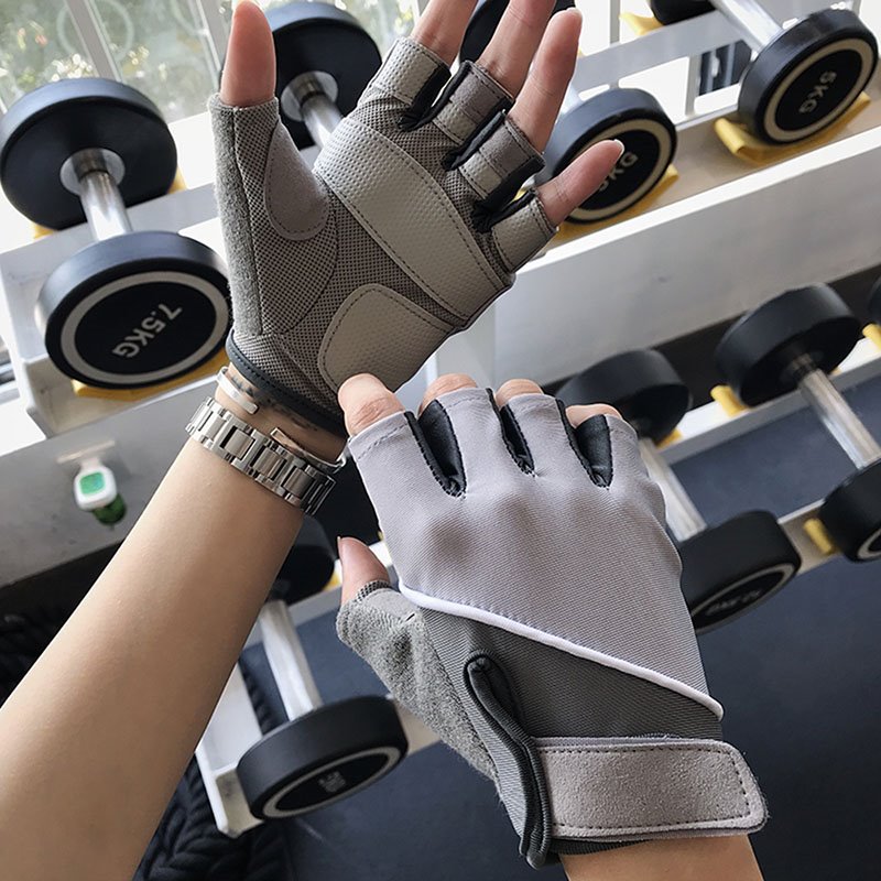 Cycling Gloves Sports Fitness Gloves Female Anti Slip Half Finger Hand Protection Equipment Training Mobile Bicycle Exercise Protective Gloves