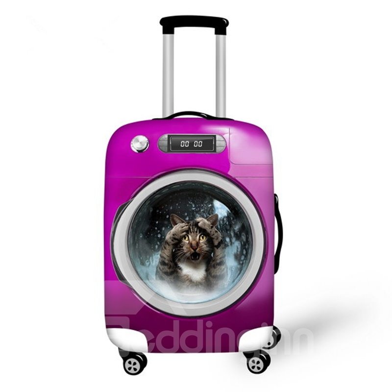 Lavadora única con cubierta de equipaje pintada en 3D con lindo patrón de animales 