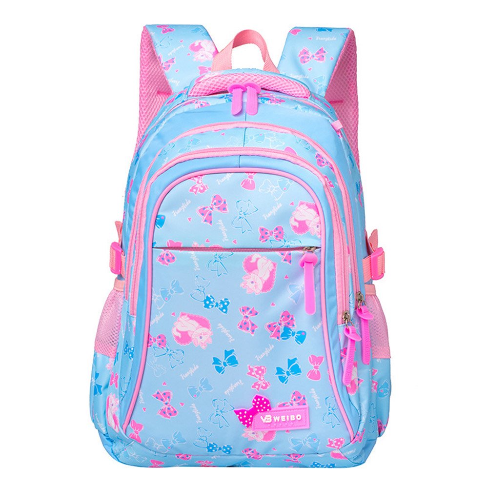 Blue Kitty Backpack School Bag Nylon Rucksack Large Capacity Compartments