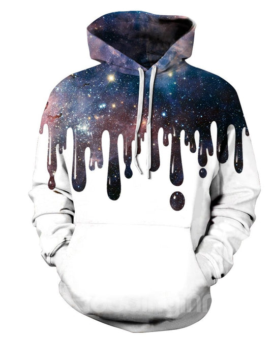 Unisex Creative Galaxy Digital Print Paar Sweatshirt Langarm Kapuzenoberteil Polyester Hoodie