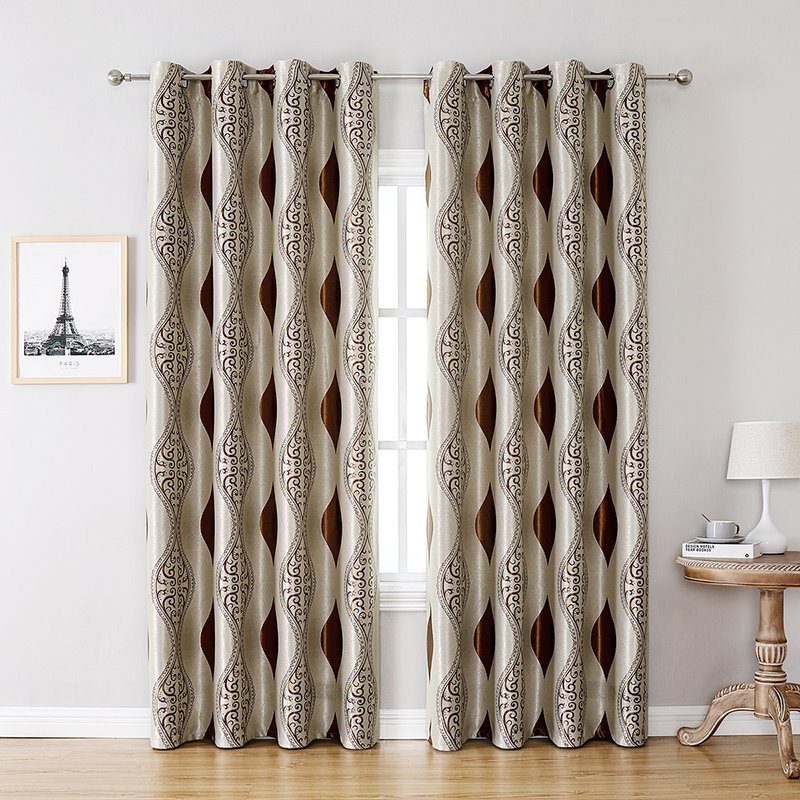 Cortinas opacas de microfibra Jacaquard, aislamiento térmico de café, decoración del hogar, cortinas de ventana para sala de estar, dormitorio, 2 paneles, decoración personalizada 