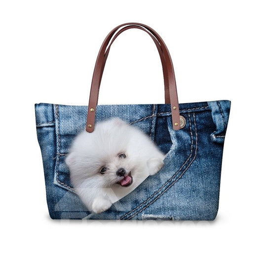 Bolsos de hombro impermeables con estampado de Pomeranina 3D