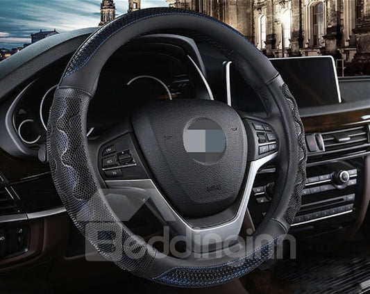 Simple Style Plain Pattern Leather Material Steering Wheel Cover