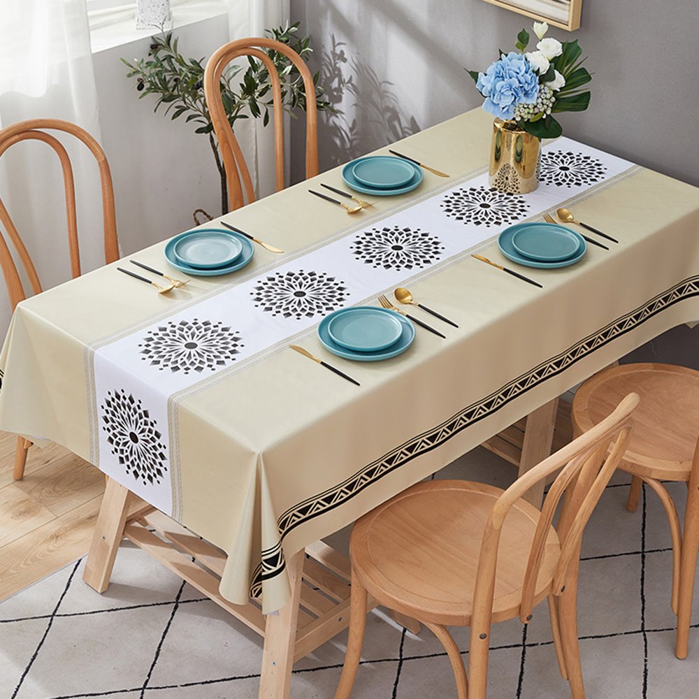 Environmental Protection PVC Material Modern Minimalist Style Waterproof and Stain Resistant No Leakage Very Easy to Clean Tablecloth