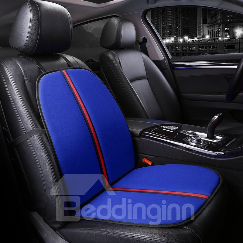 Funda de asiento de coche de un solo asiento delantero con diseño fresco de lino con patrón de rayas 