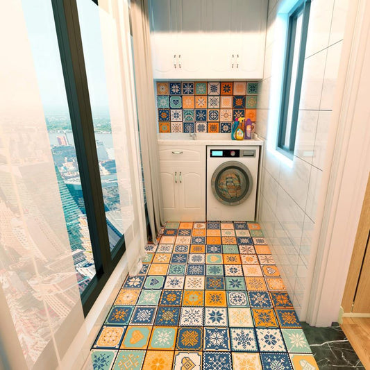40 Stück rutschfeste Bodenaufkleber für Heimdekoration, abziehen und aufkleben, selbstklebende Wandaufkleber für Wohnzimmer, Küche, Badezimmer, 15 x 15 cm 