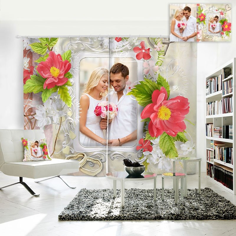 Personal Picture Customization 3D Polyester Creative Curtain