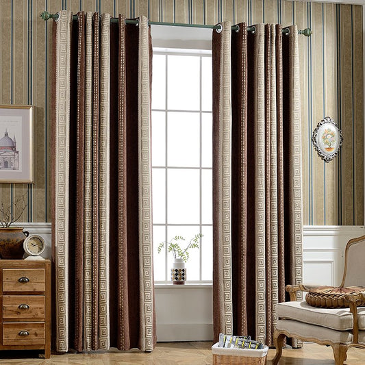 Mixed Color Pencil Pleat Blackout Custom Curtains for Living Room Bedroom