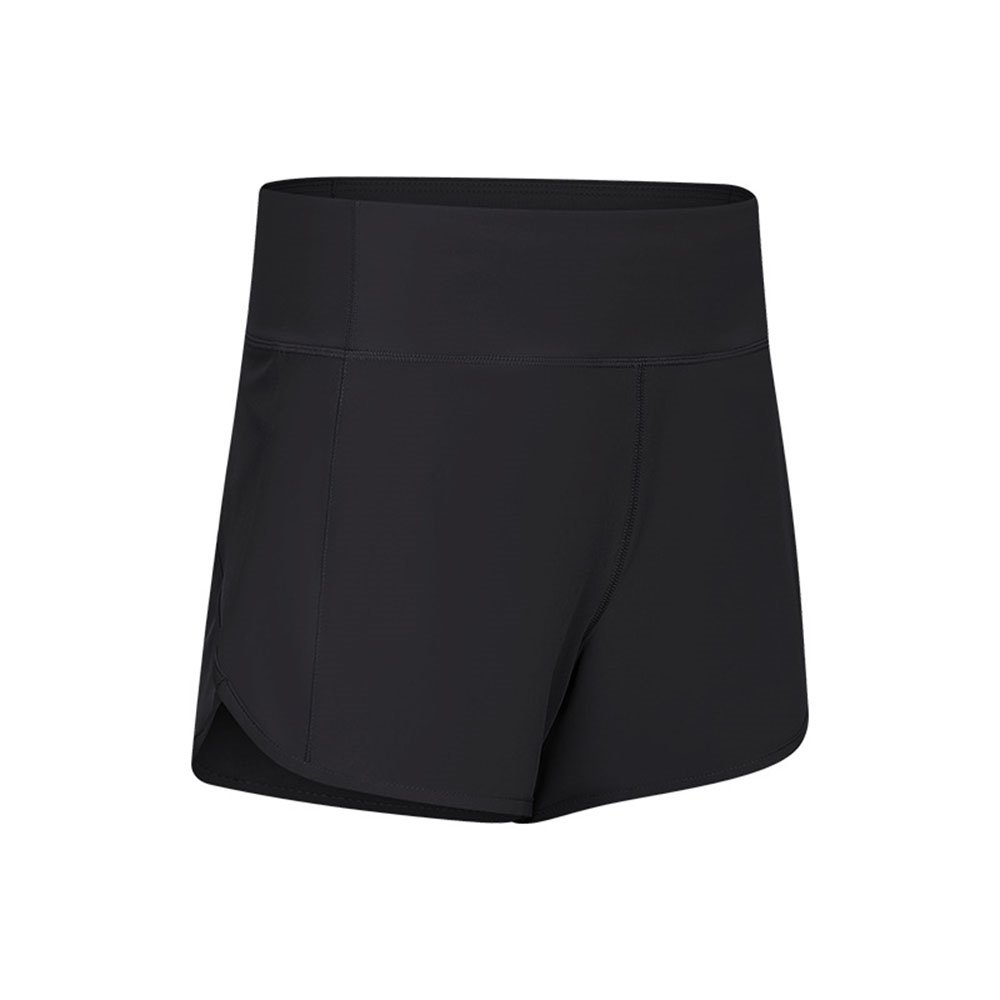 YOGA Pantalones cortos deportivos de secado rápido para mujer con bolsillo con cremallera