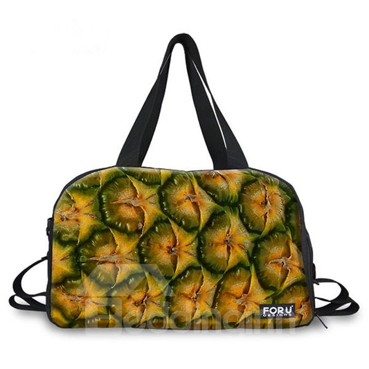 Bolsa de viaje pintada en 3D con diseño creativo de cáscara de piña