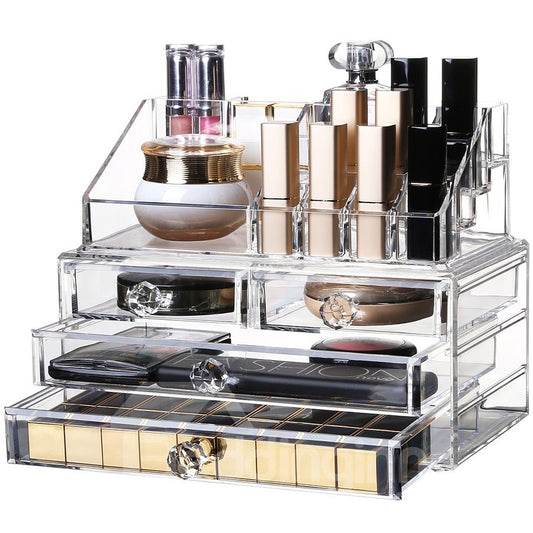 Festes Acrylmaterial, umweltfreundlich, 23,9 x 15,5 x 18,8 cm, Kosmetik-Aufbewahrungsbox