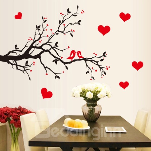 Lovely Cartoon Birds on Tree Branches Removable Wall Sticker
