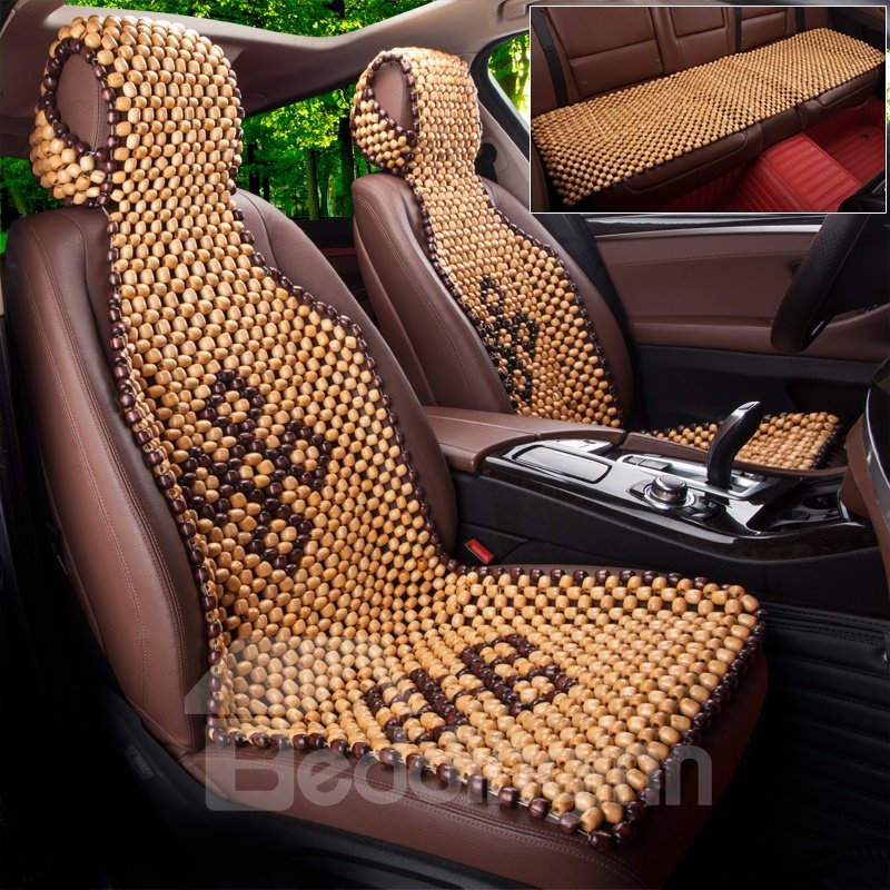 Moderner, geometrischer Muster-Holzperlen-Universal-Einzelautositzbezug