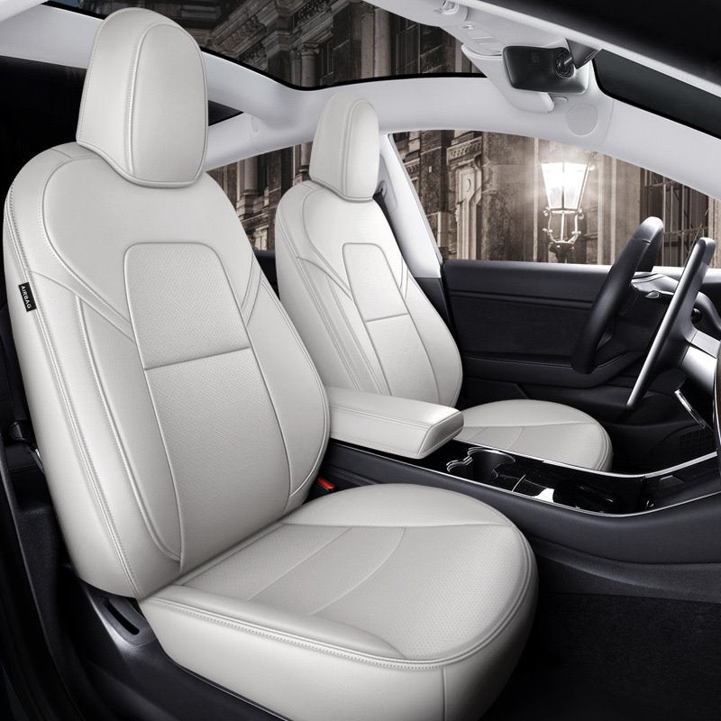 Funda para asiento de automóvil Tesla Funda de cuero PU Protección para todas las estaciones Resistente al desgaste Resistente a la suciedad y duradera Fácil de instalar y limpiar para Tesla Modelo 3 Modelo X