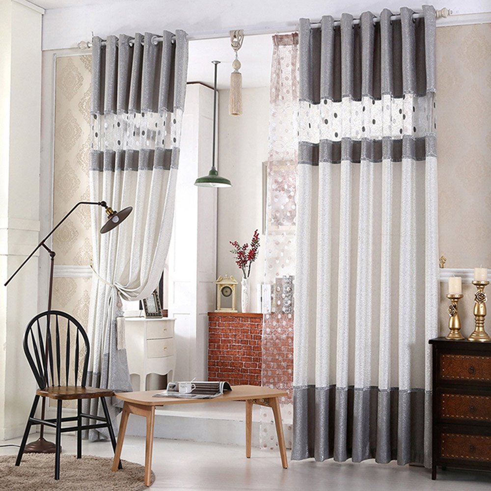 Modern Simple Spot Pattern Shading Curtains for Living Room Bedroom Decoration Custom 2 Panels Drapes No Pilling No Fading No off-lining