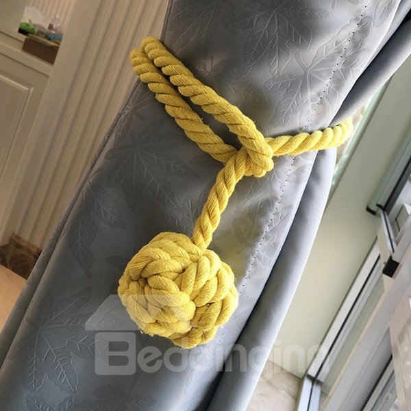 Alzapaños de cortina de cuerda de algodón tejido Manual puro decorativo 1 par