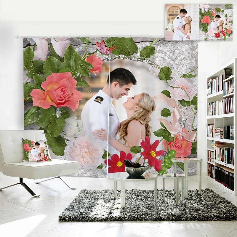 3D Creative Polyester Personal Picture Customization Curtain