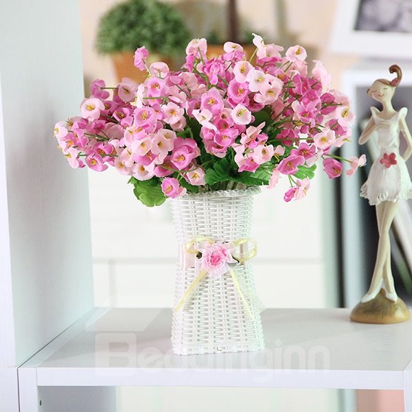 Bonitas flores artificiales decoración de mesa juegos de flores de campana