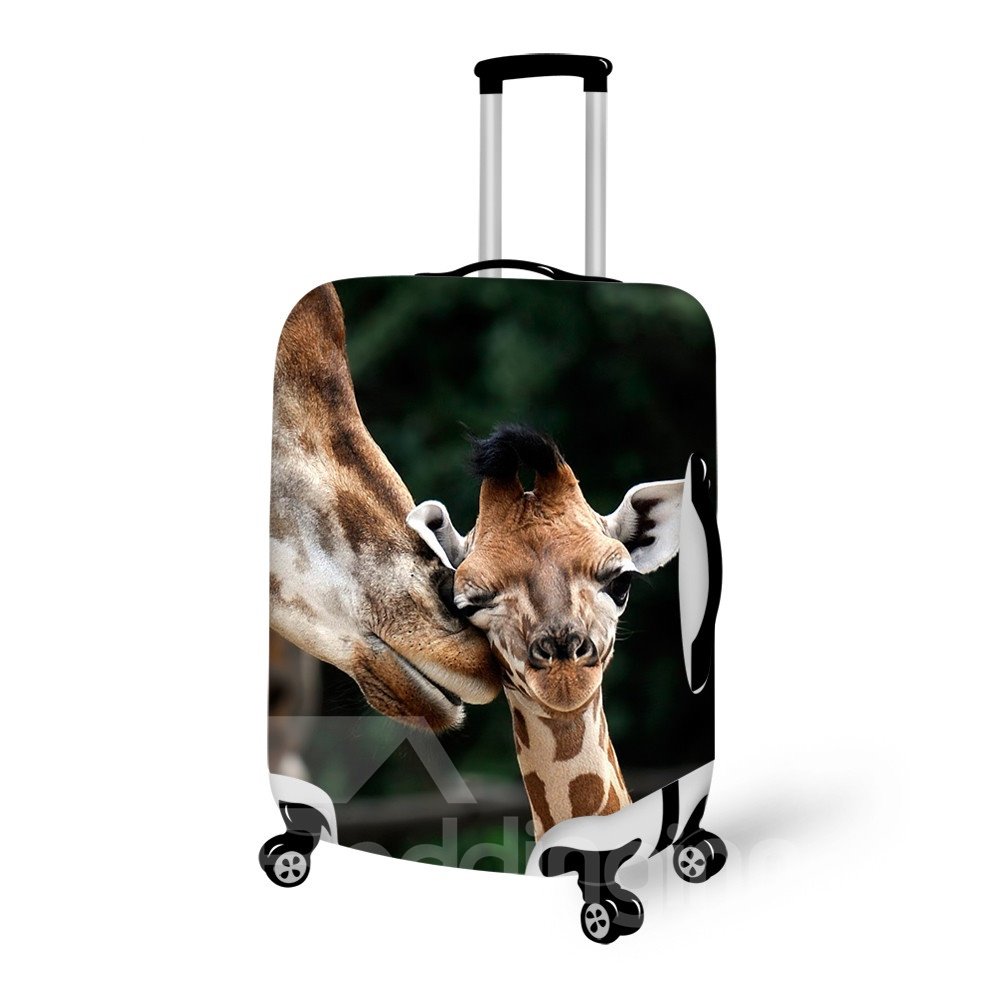 Likable Baby Giraffe Pattern 3D Painted Luggage Cover