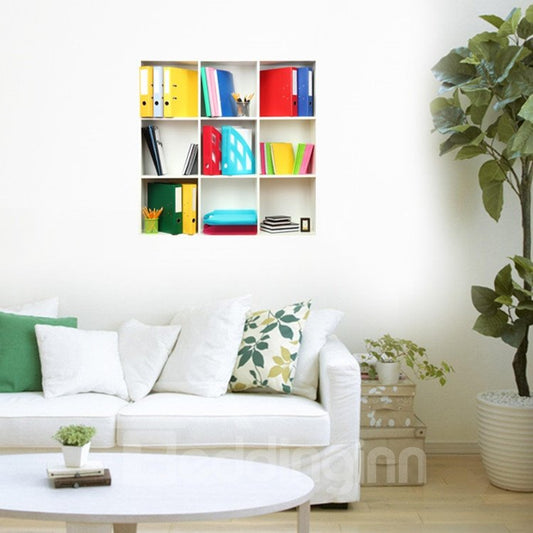 Stunning 3D Folder and Shelf Pattern Wall Stickers