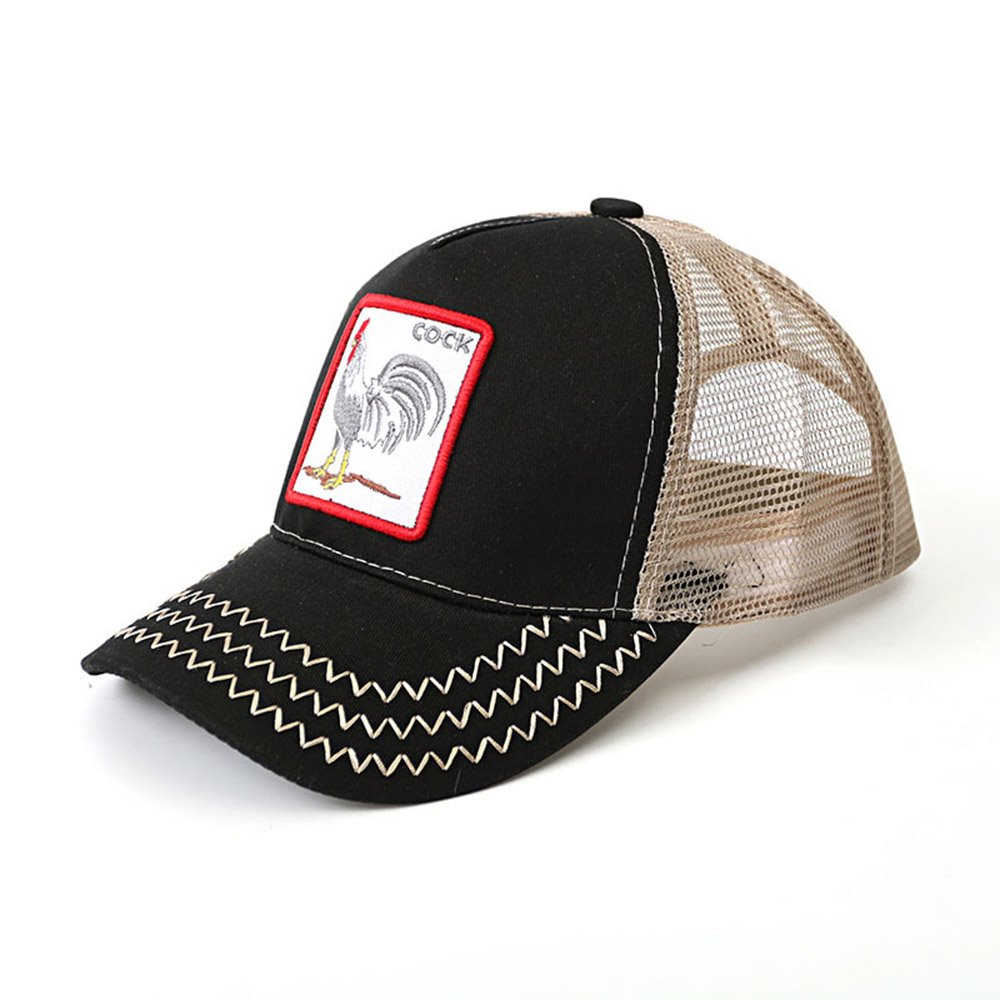 Stickerei-Tier-Baseballmütze, Netzmütze, Mütze, LKW-Fahrermütze, atmungsaktiv, Sonnenschutz, UV- und Strahlenschutz 