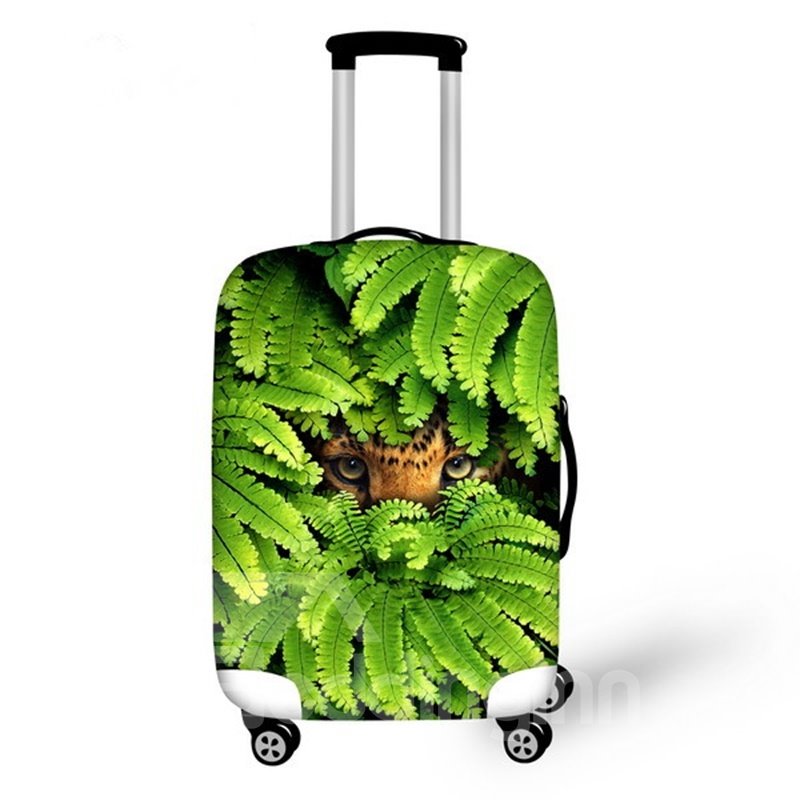 Creative Animals Hide in Leaves Pattern 3D Painted Luggage Protector Cover