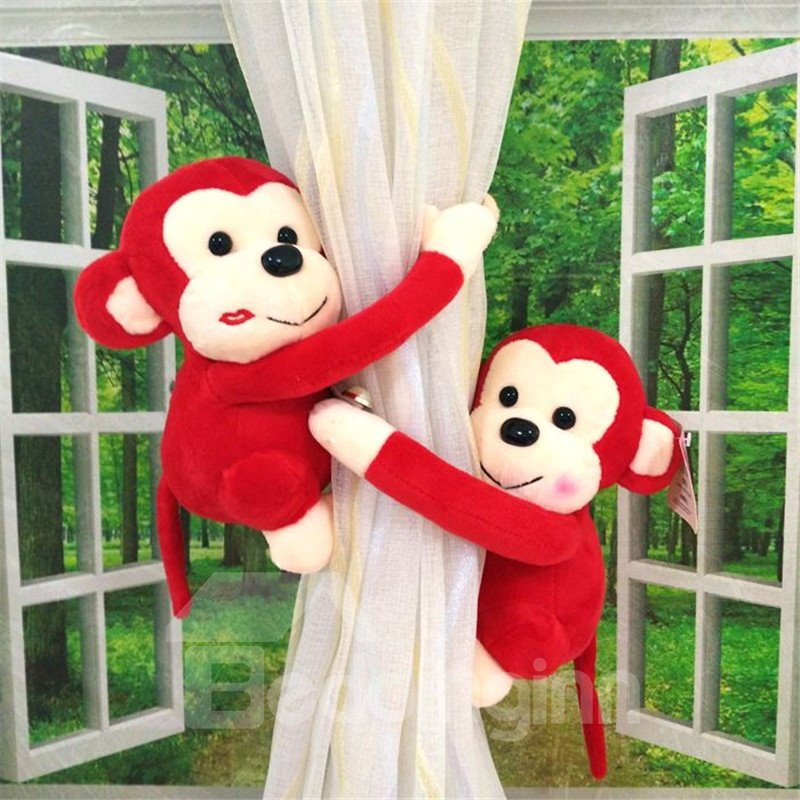 Preciosos y románticos osos de peluche de dibujos animados, un par de alzapaños de cortina