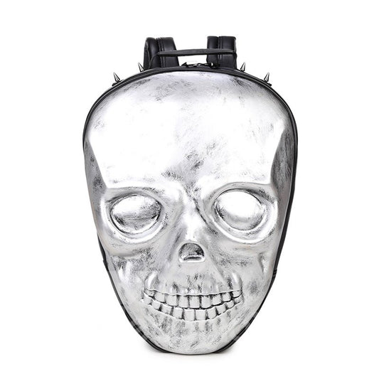 3D Skeleton Shape PU Leather Durable Casual Laptop Backpack School Bag