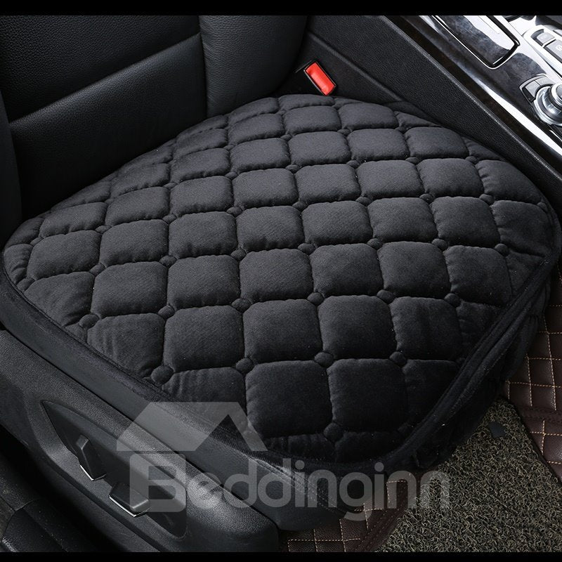 Pure Color Diamond Lattice Pattern Suede Universal Single Seat