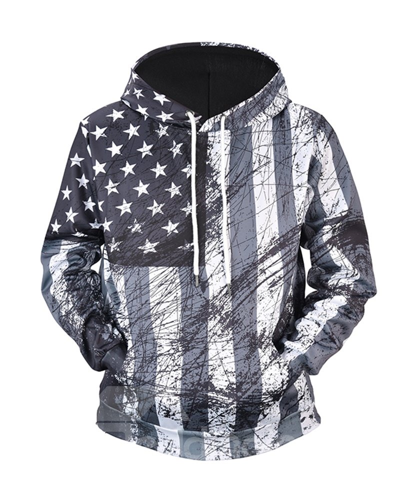 Clear Print Loose Model Casual Style 3D Painted Hoodie