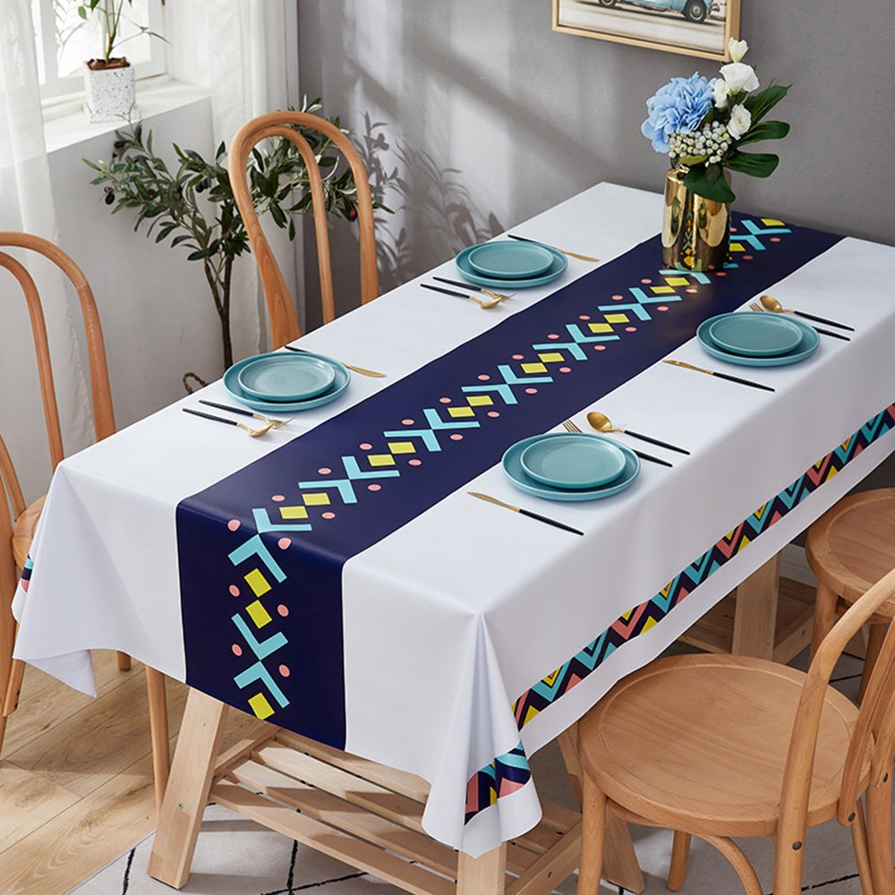 Environmental Protection PVC Material Modern Minimalist Style Waterproof and Stain Resistant No Leakage Very Easy to Clean Tablecloth