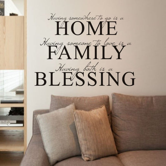 Home Family Blessing Self-adhesive Safe Non-toxic Abstract Wall Stickers PVC Wall Decals