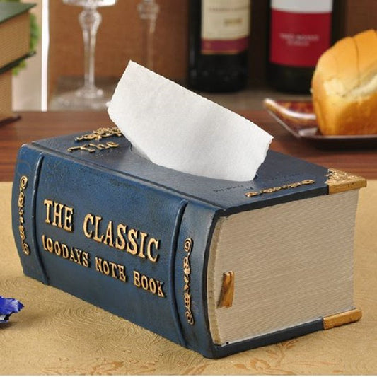 Kreative, edle Vintage-Taschentuchbox aus Kunstharz in Buchform