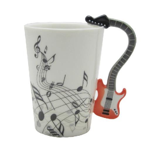 Taza de café de guitarra eléctrica esmaltada de porcelana de diseño único de nueva llegada 