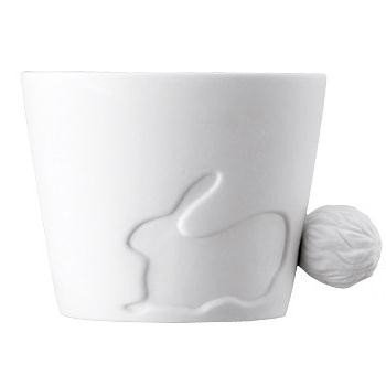 Portavelas y taza de café de cerámica de doble uso con conejo de cuento de hadas 