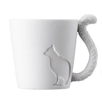 Portavelas y taza de café de cerámica de doble uso con diseño de gato pequeño de cuento de hadas 