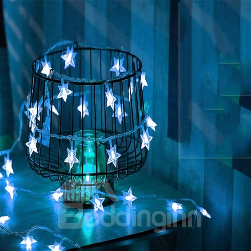 Romantische und hübsche, einfarbige oder farbenfrohe Sternen-Festivalraum-Tür- und Baum-LED-Lichterketten