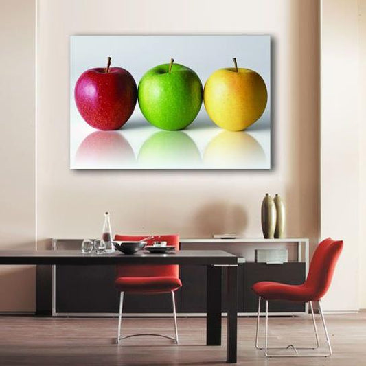 Nueva llegada, impresiones artísticas de pared de película cruzada con estampado de manzanas coloridas y encantadoras 