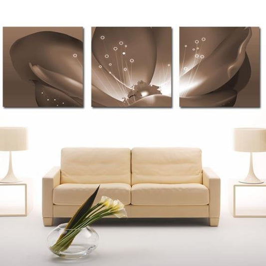 Preciosa impresión de estambre de flor gris, película cruzada de 3 piezas, impresiones de arte moderno 