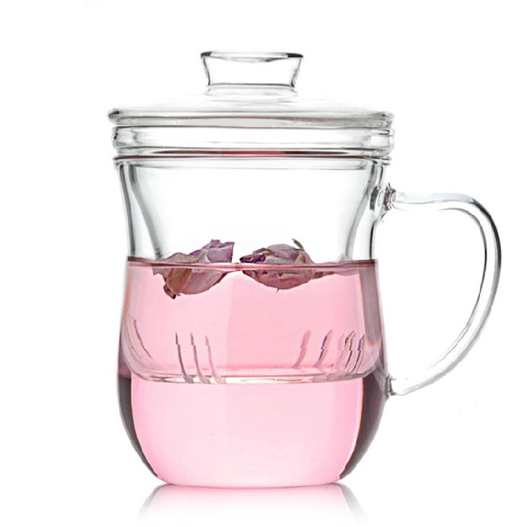 Preciosa taza de té transparente filtrable creativa 