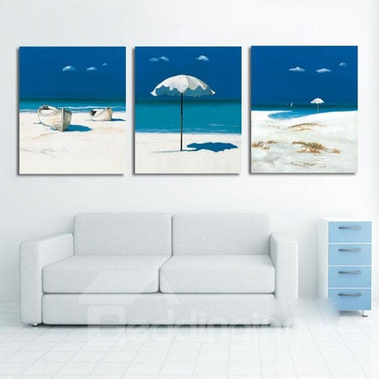 Nueva llegada impresiones artísticas de pared de película cruzada de cielo azul y playa 