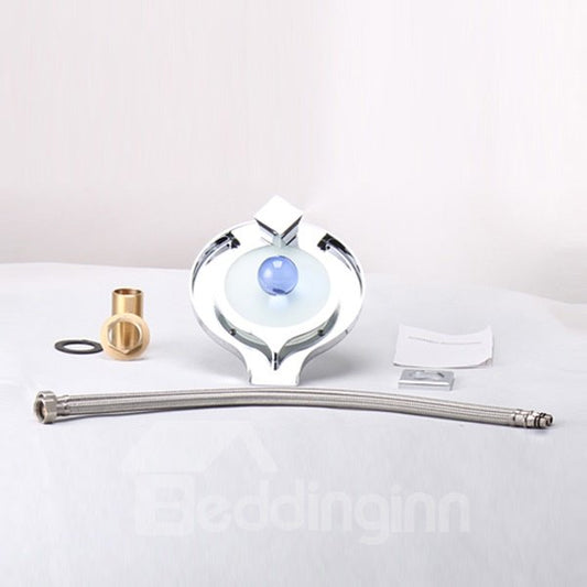 LED Changing Colors Finish Chrome Bathroom Sink Faucet