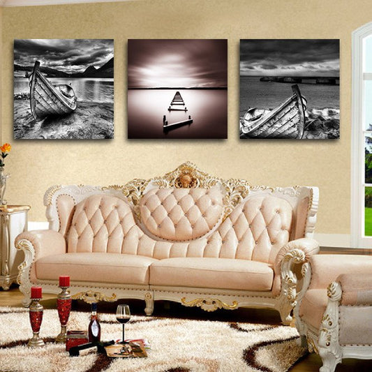 New Arrival  Unique Ship And Dark Clouds Film Wall Art Prints